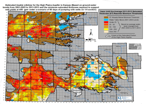Condition of the aquifer in fifty years