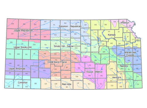 Map of Water Districts in Kansas